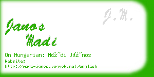 janos madi business card